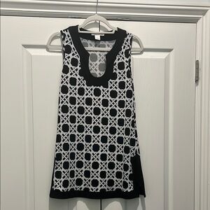 White House Black Market Graphic Sleeveless Tank Top